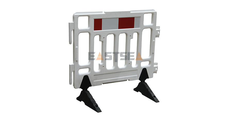 Modular Plastic Safety Barrier System with Heavy Base for Pedestrian Management & Traffic Safety