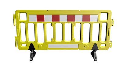 Modular Plastic Safety Barrier System with Heavy Base for Pedestrian Management & Traffic Safety