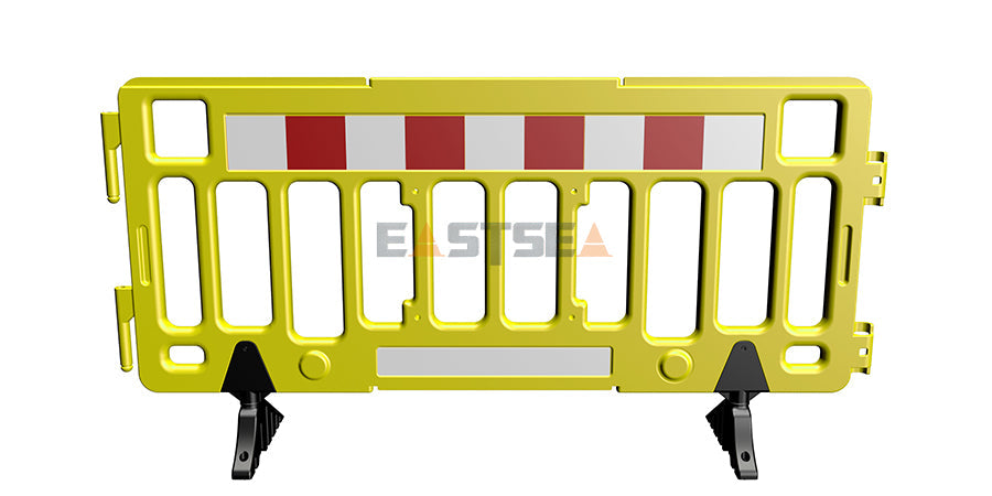 Modular Plastic Safety Barrier System with Heavy Base for Pedestrian Management & Traffic Safety
