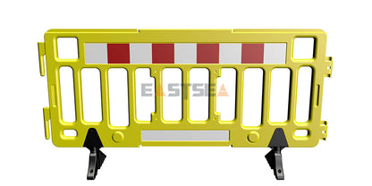 Modular Plastic Safety Barrier System with Heavy Base for Pedestrian Management & Traffic Safety