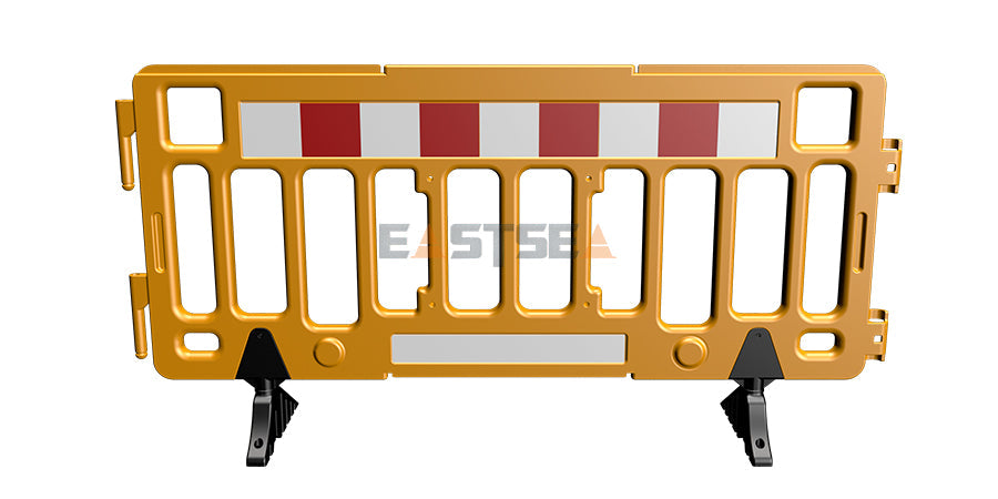 Modular Plastic Safety Barrier System with Heavy Base for Pedestrian Management & Traffic Safety