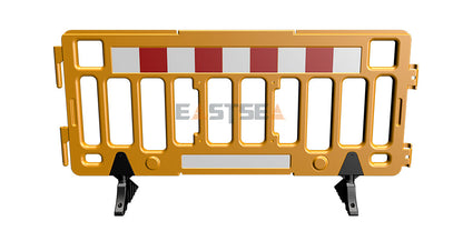 Modular Plastic Safety Barrier System with Heavy Base for Pedestrian Management & Traffic Safety