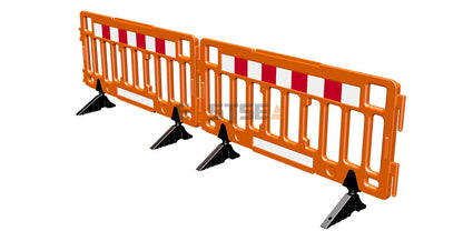 Modular Plastic Safety Barrier System with Heavy Base for Pedestrian Management & Traffic Safety