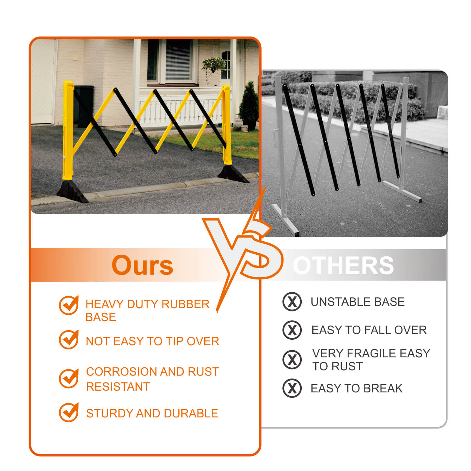 Expandable Barrier with Heavy Feet 2PCS