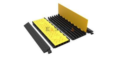 AMS Cable Protector System – Heavy Duty Interlocking Cable and Hose Protection Ramp for High Traffic Areas
