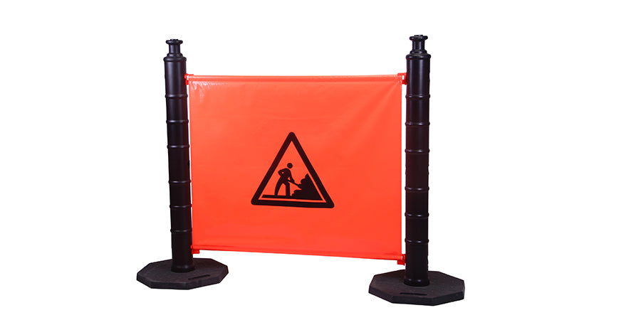 Modular Plastic Safety Barrier System with Heavy Base for Pedestrian Management & Traffic Safety