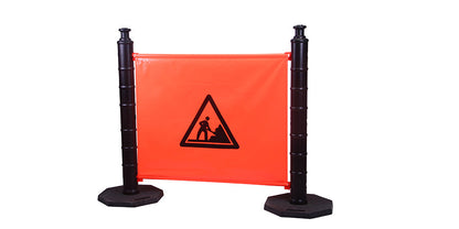 Modular Plastic Safety Barrier System with Heavy Base for Pedestrian Management & Traffic Safety