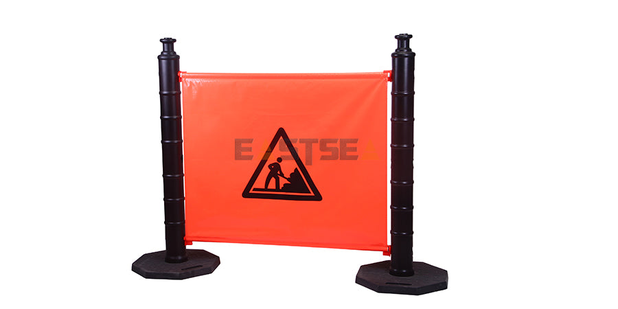 Modular Plastic Safety Barrier System with Heavy Base for Pedestrian Management & Traffic Safety