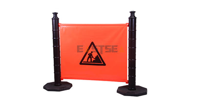 Modular Plastic Safety Barrier System with Heavy Base for Pedestrian Management & Traffic Safety