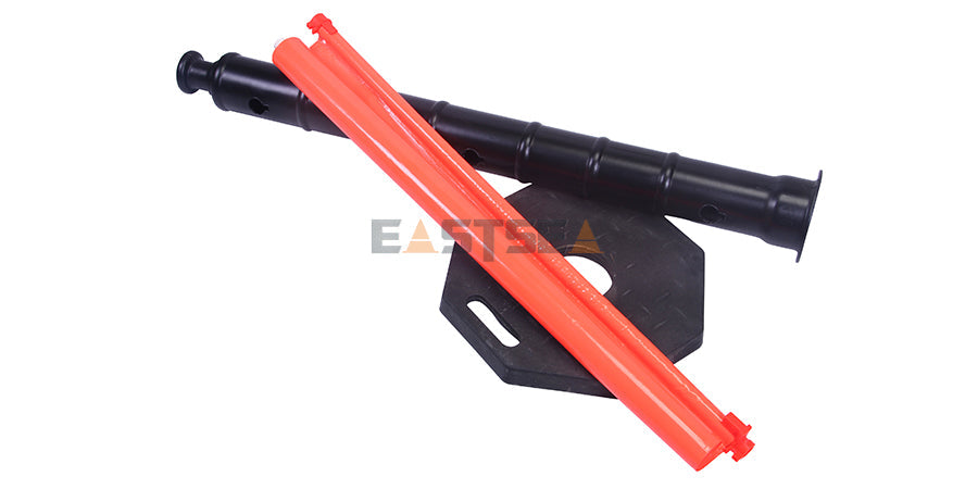 Modular Plastic Safety Barrier System with Heavy Base for Pedestrian Management & Traffic Safety