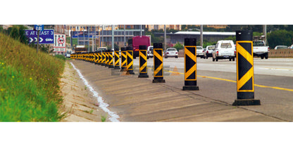 Collapsible & Stackable Flexible Delineator Panel with SpringBack Chevron Design for Traffic Safety