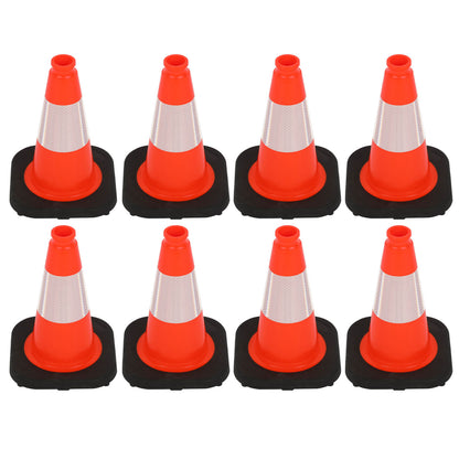 12 inch heavy-duty PVC traffic cone with reflective stripe