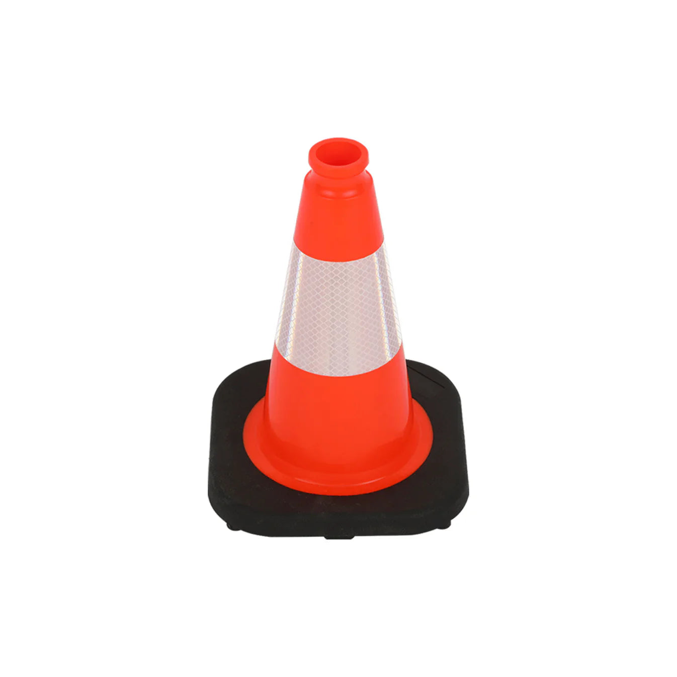 12 inch heavy-duty PVC traffic cone with reflective stripe