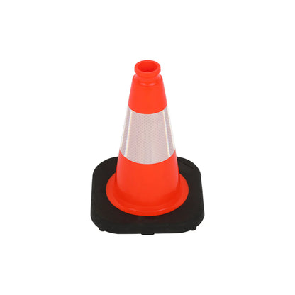 12 inch heavy-duty PVC traffic cone with reflective stripe
