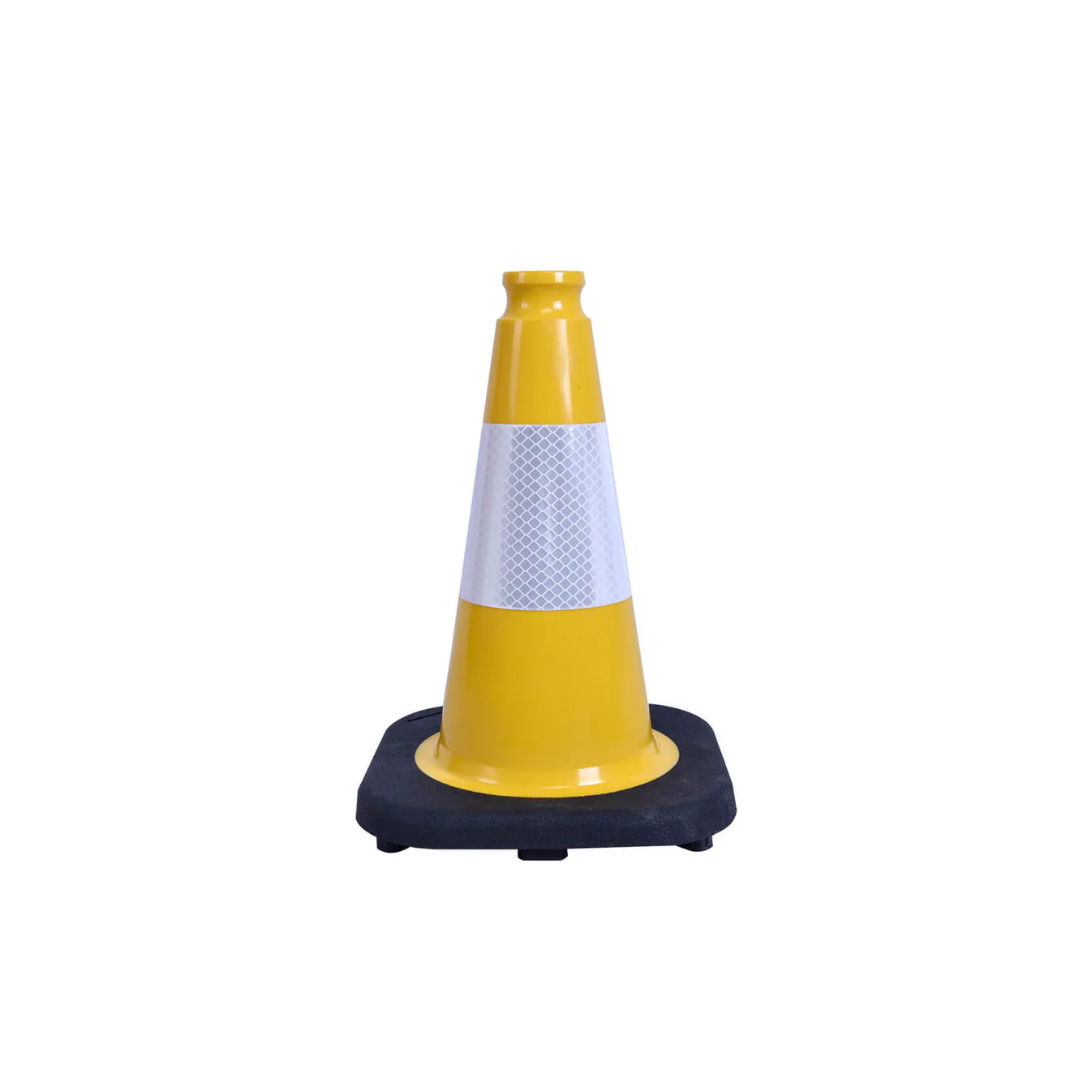 12 inch heavy-duty PVC traffic cone with reflective stripe