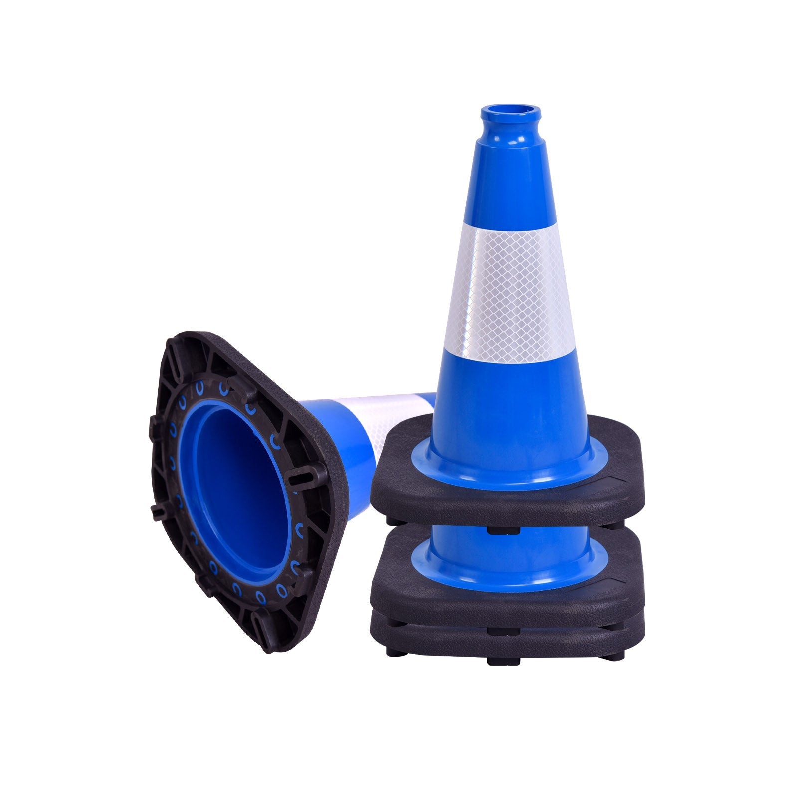 12 inch heavy-duty PVC traffic cone with reflective stripe