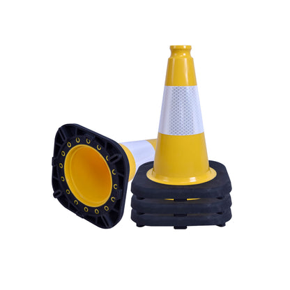 12 inch heavy-duty PVC traffic cone with reflective stripe