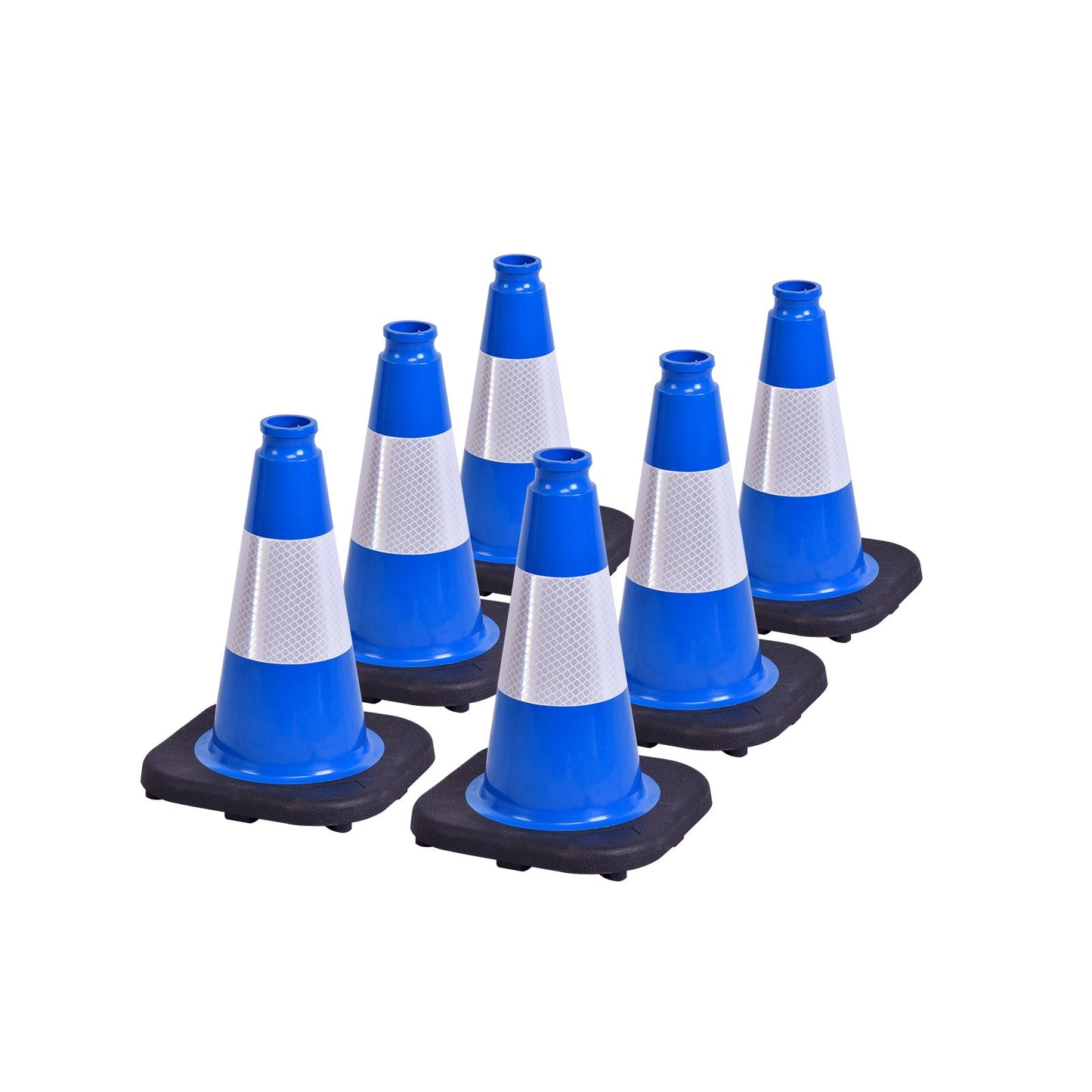 12 inch heavy-duty PVC traffic cone with reflective stripe