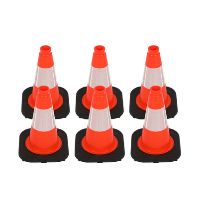 12 inch heavy-duty PVC traffic cone with reflective stripe