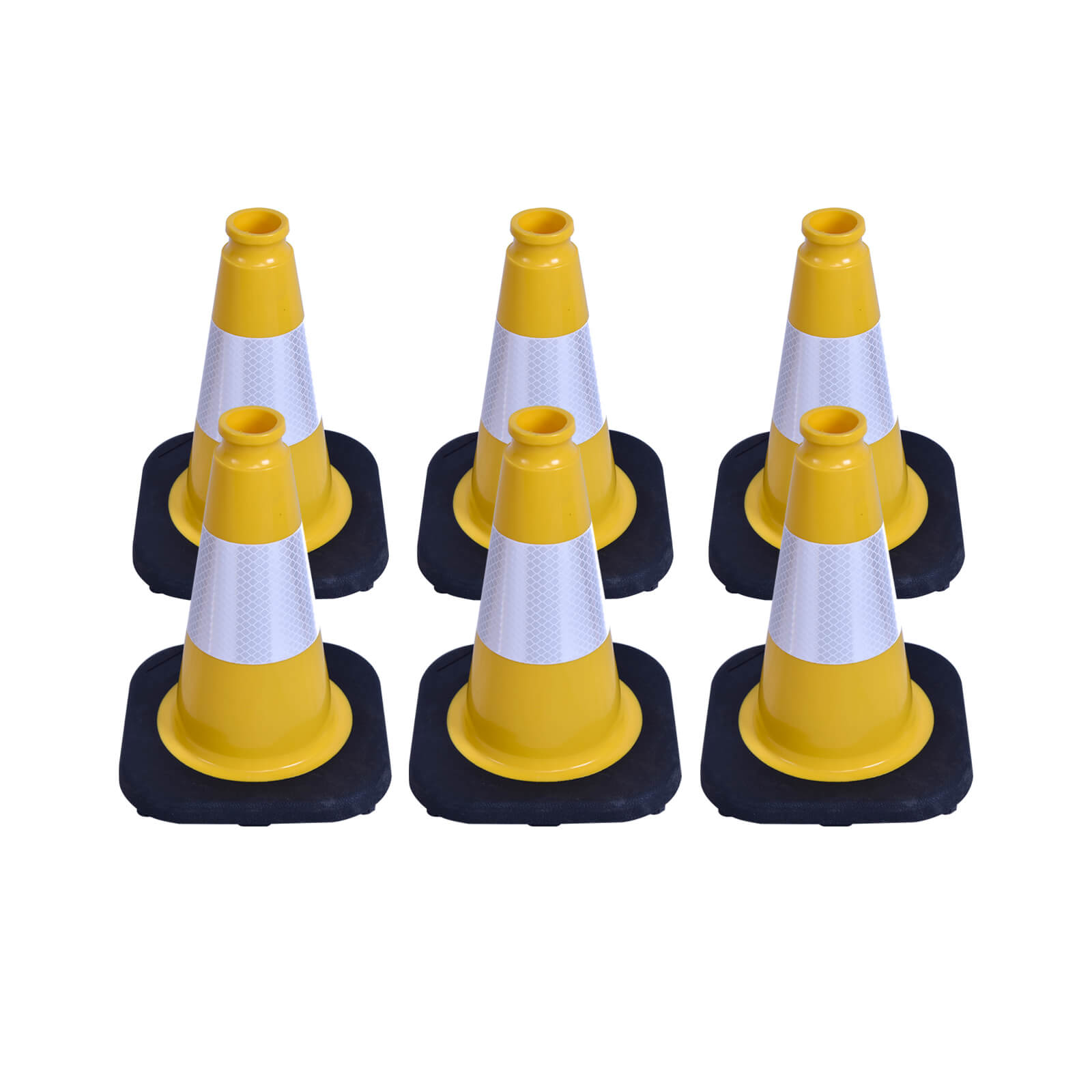 12 inch heavy-duty PVC traffic cone with reflective stripe