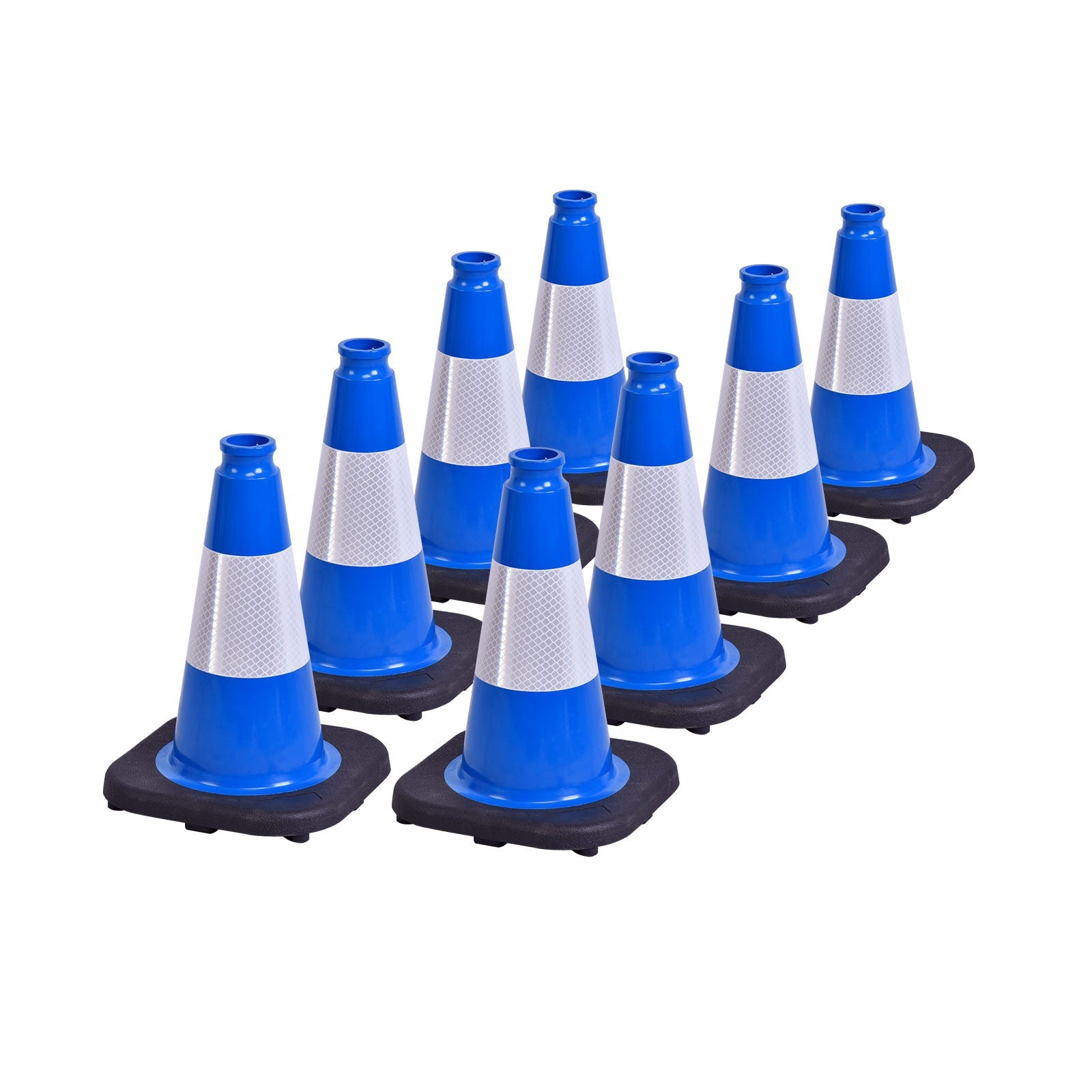 12 inch heavy-duty PVC traffic cone with reflective stripe