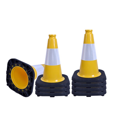 12 inch heavy-duty PVC traffic cone with reflective stripe