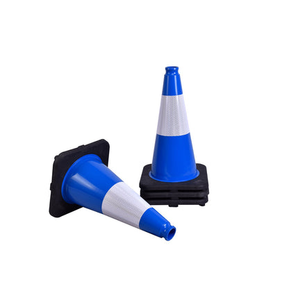 18 inch heavy-duty PVC traffic cone with reflective stripe
