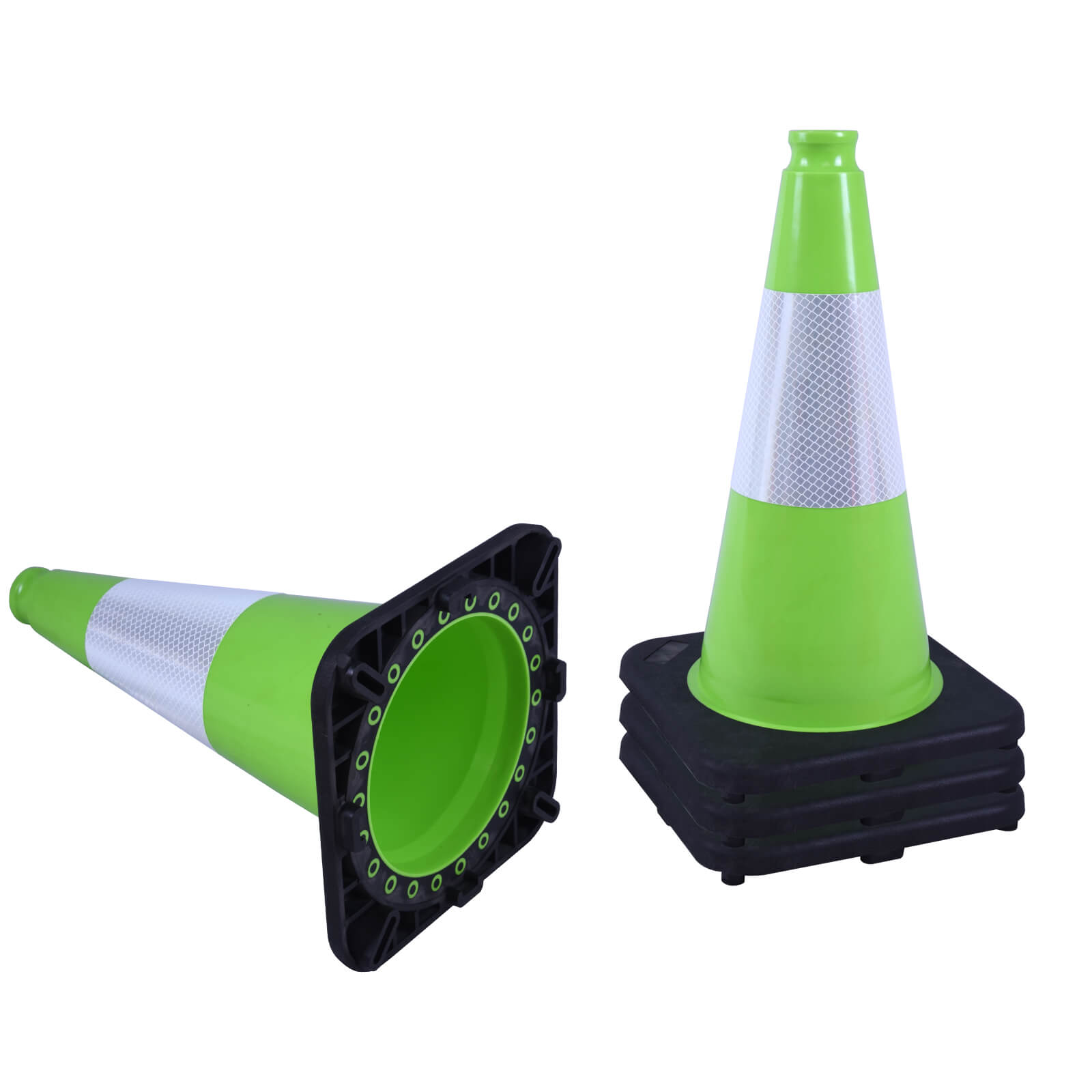 18 inch heavy-duty PVC traffic cone with reflective stripe