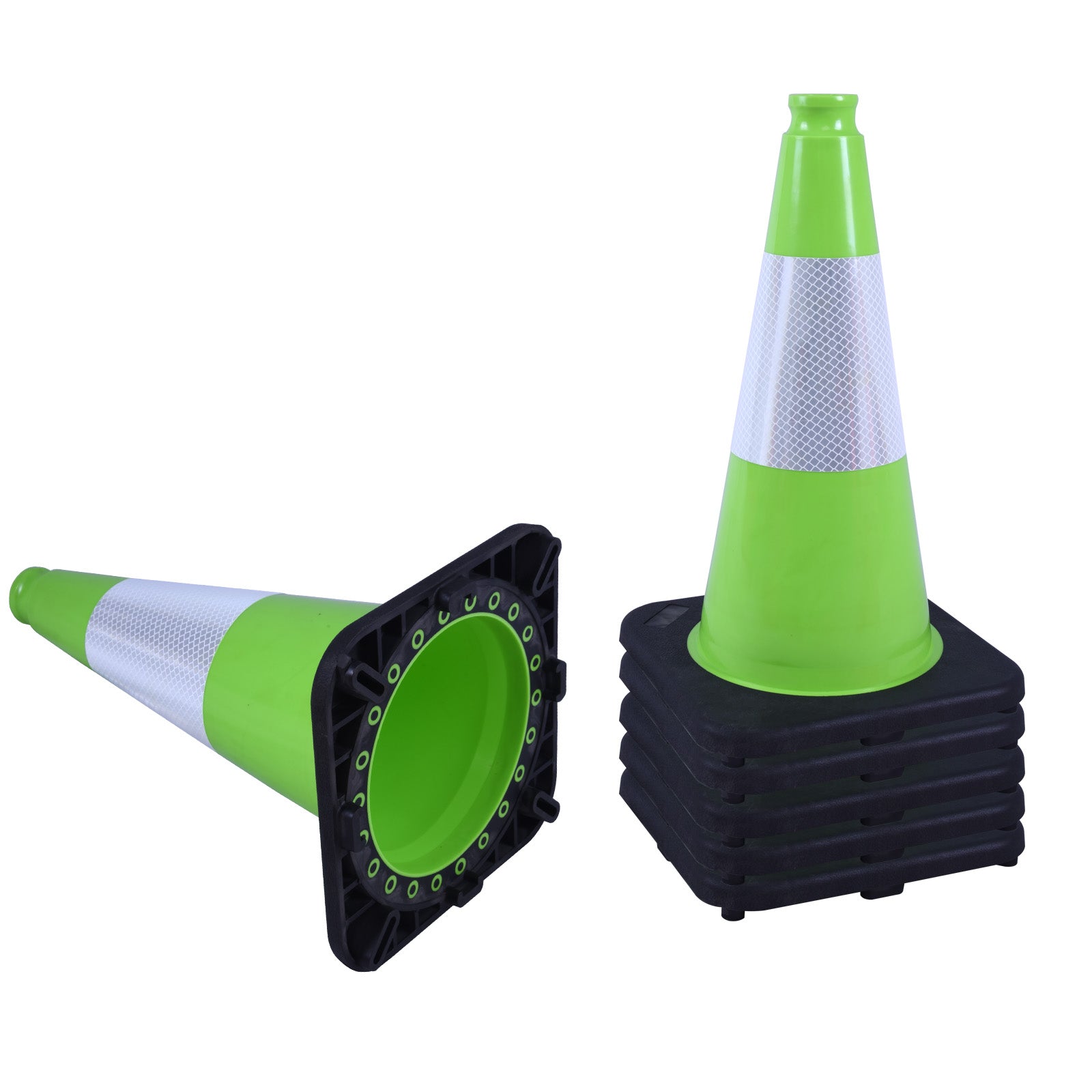 18 inch heavy-duty PVC traffic cone with reflective stripe