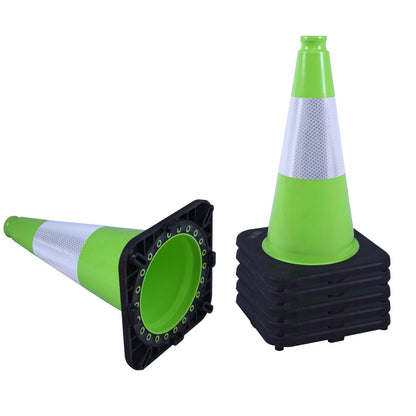 18 inch heavy-duty PVC traffic cone with reflective stripe
