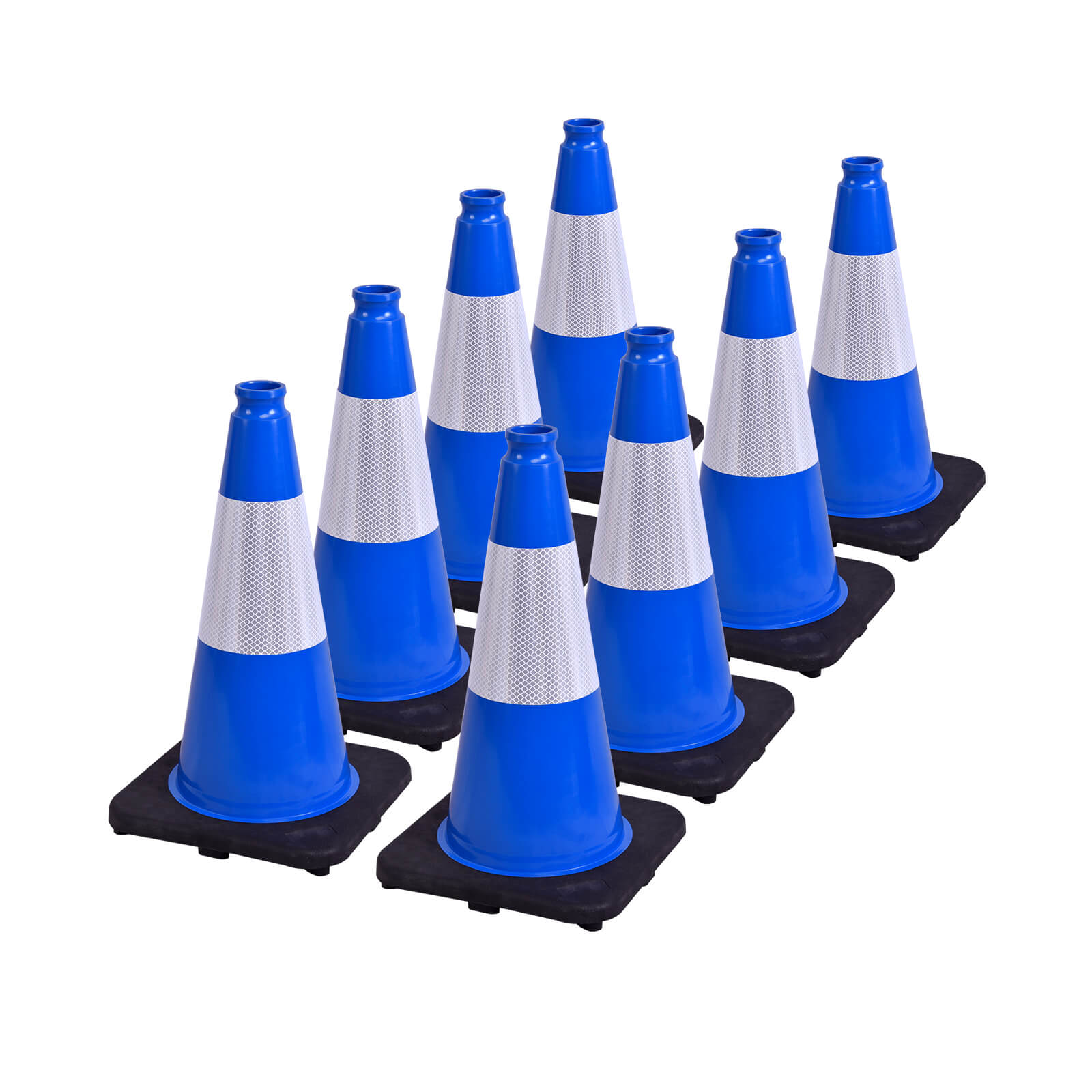 18 inch heavy-duty PVC traffic cone with reflective stripe