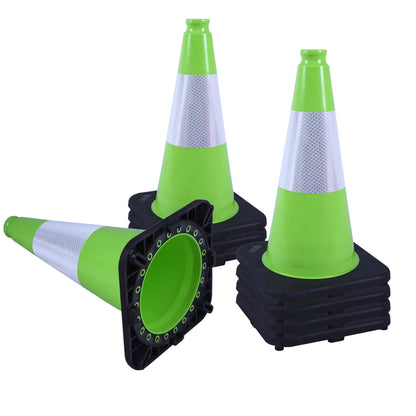 18 inch heavy-duty PVC traffic cone with reflective stripe