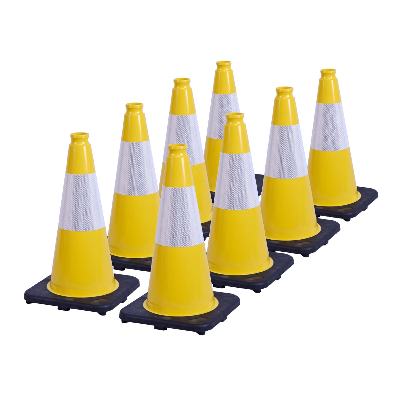 18 inch heavy-duty PVC traffic cone with reflective stripe