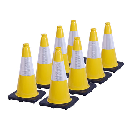 18 inch heavy-duty PVC traffic cone with reflective stripe