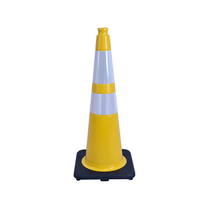 28 inch heavy-duty PVC traffic cone with reflective stripe