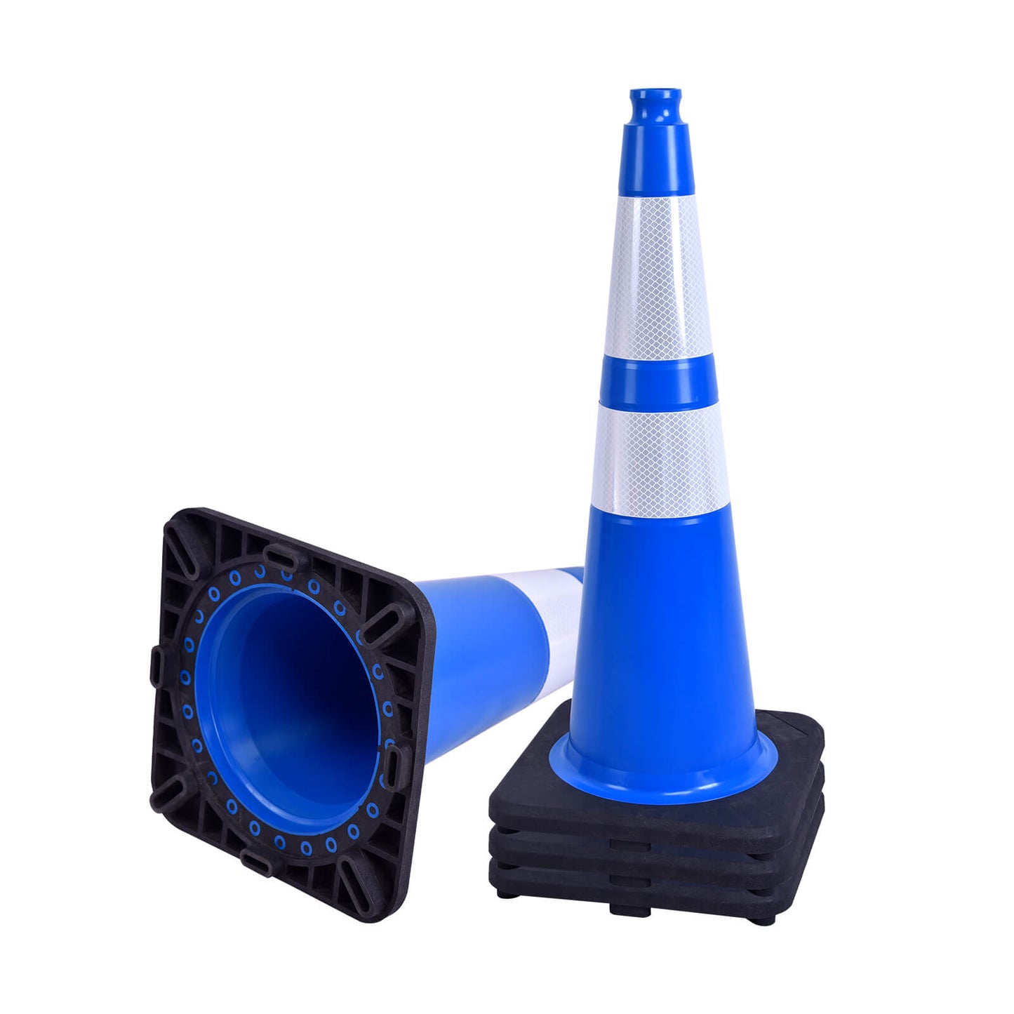 28 inch heavy-duty PVC traffic cone with reflective stripe