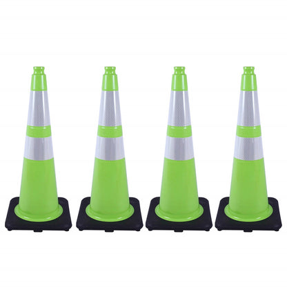 28 inch heavy-duty PVC traffic cone with reflective stripe