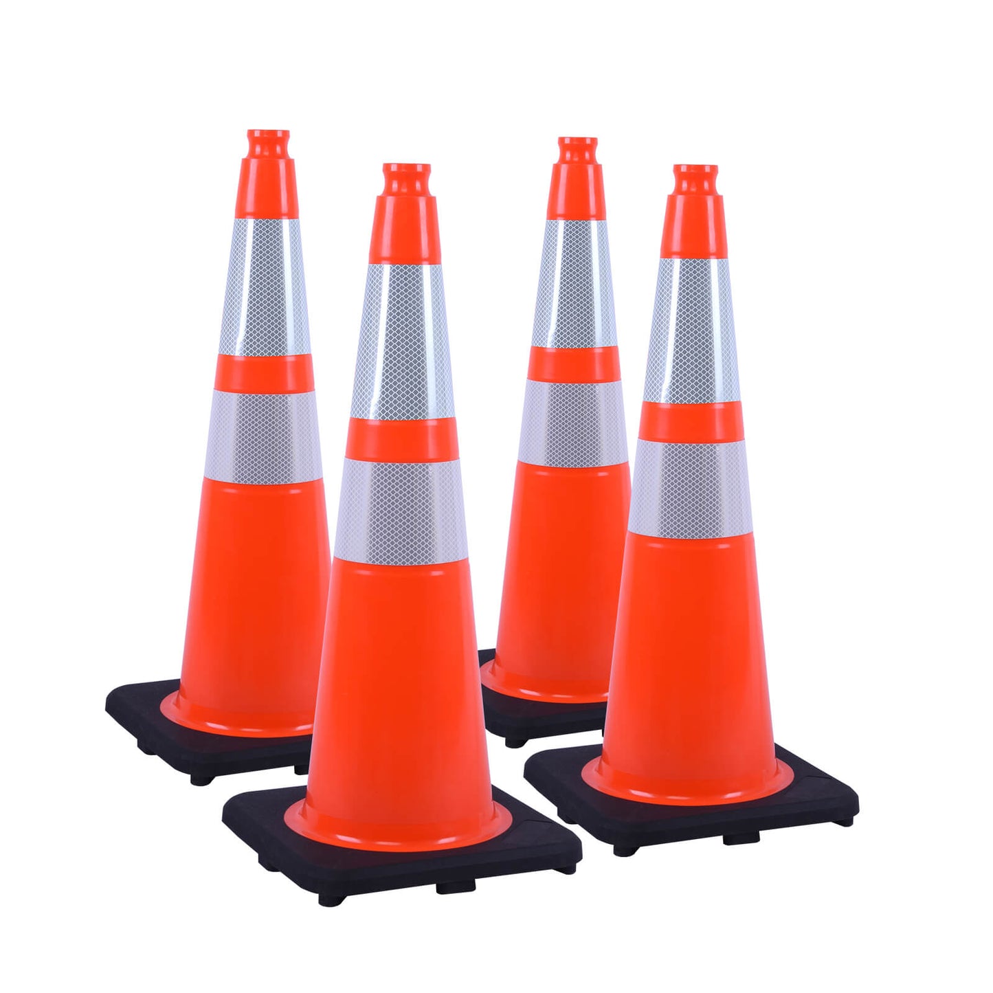 28 inch heavy-duty PVC traffic cone with reflective stripe