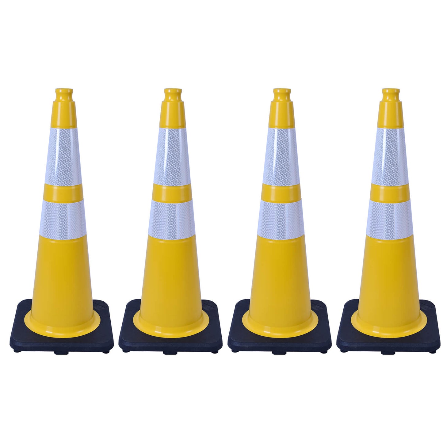 28 inch heavy-duty PVC traffic cone with reflective stripe