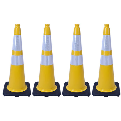 28 inch heavy-duty PVC traffic cone with reflective stripe