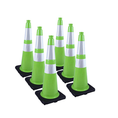 28 inch heavy-duty PVC traffic cone with reflective stripe