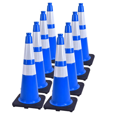 28 inch heavy-duty PVC traffic cone with reflective stripe