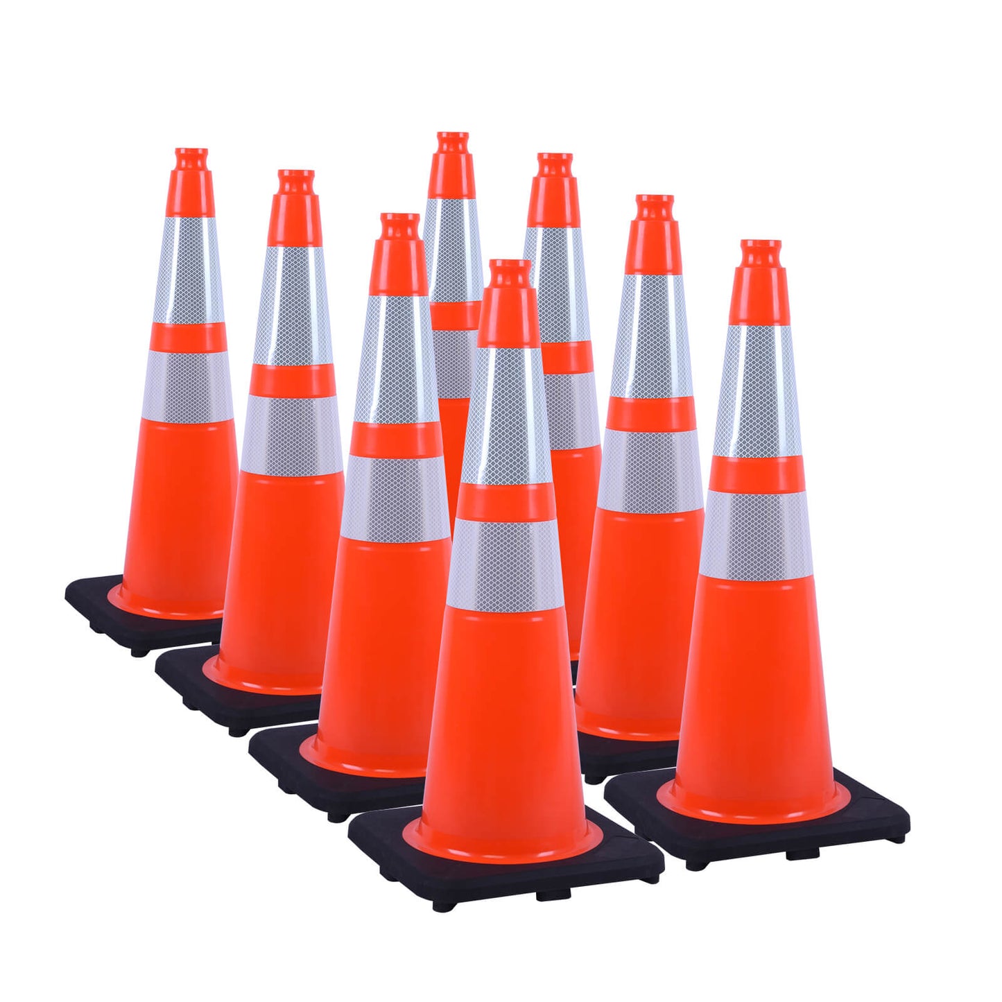 28 inch heavy-duty PVC traffic cone with reflective stripe