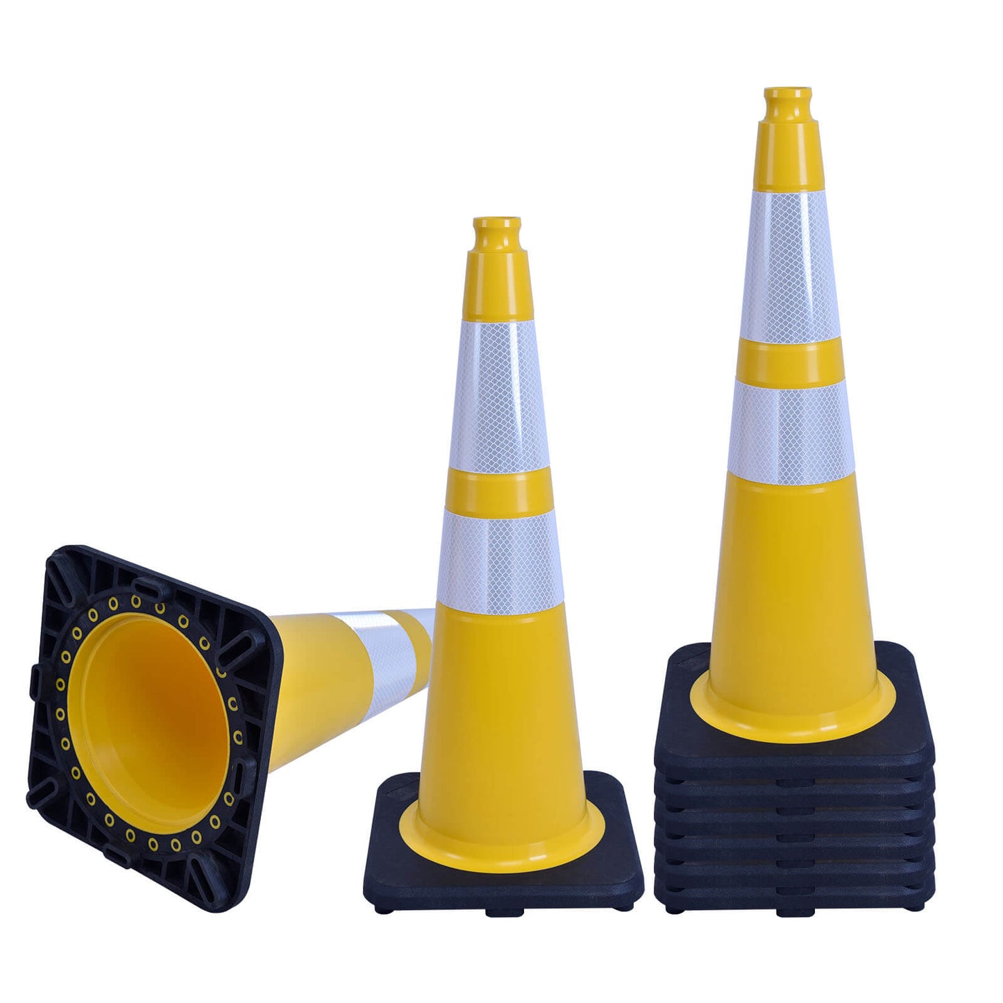 28 inch heavy-duty PVC traffic cone with reflective stripe