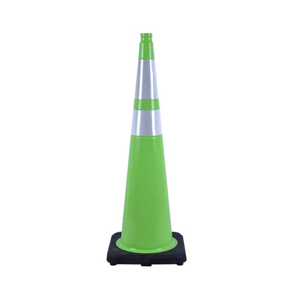 36 inch heavy-duty PVC traffic cone with reflective stripe