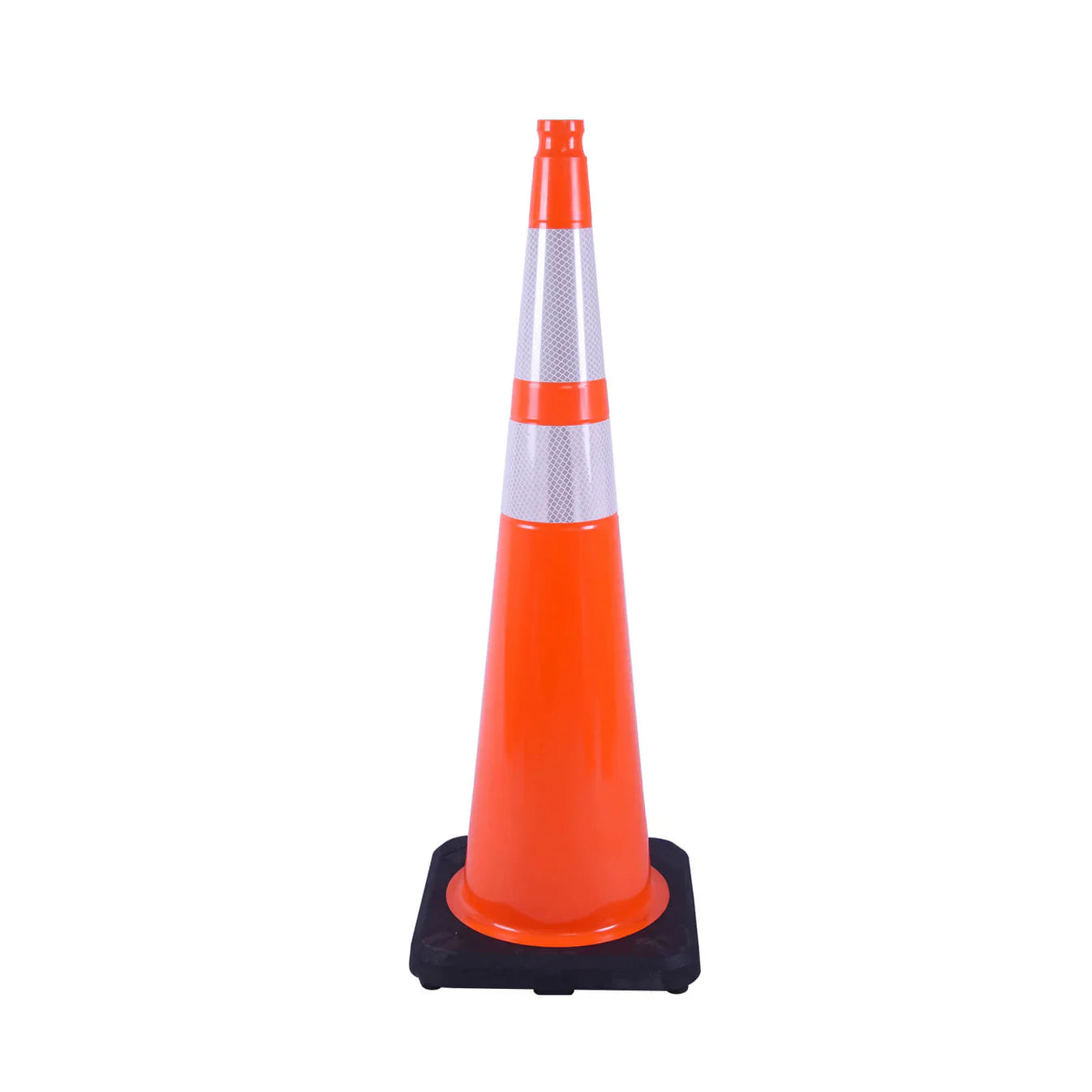 36 inch heavy-duty PVC traffic cone with reflective stripe