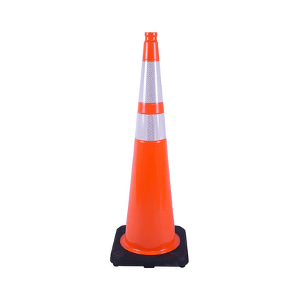 36 inch heavy-duty PVC traffic cone with reflective stripe