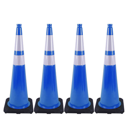 36 inch heavy-duty PVC traffic cone with reflective stripe