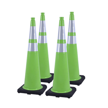 36 inch heavy-duty PVC traffic cone with reflective stripe