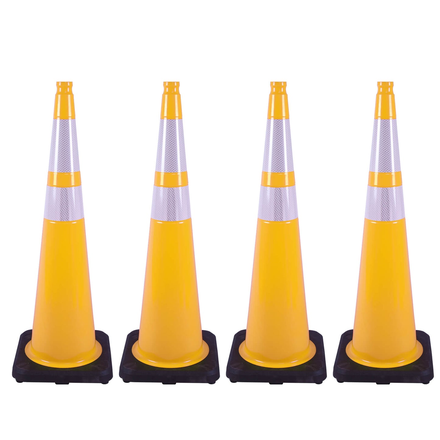 36 inch heavy-duty PVC traffic cone with reflective stripe